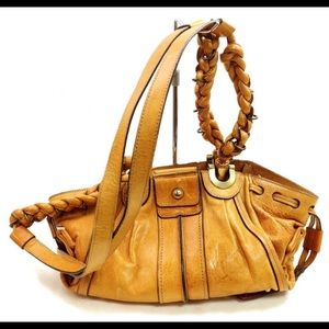 Auth Chloe Heloise shoulder bag brown .
